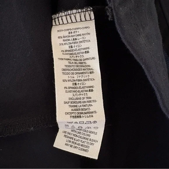 EUC Free People Black Long Sleeve Top Sheer panel zip neck size medium black - Picture 6 of 6